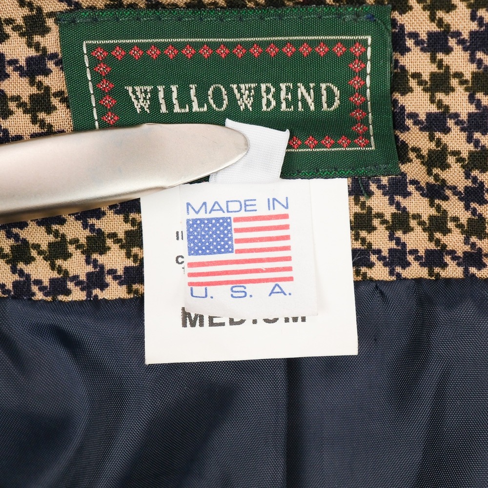 Willowbend Skirt Vest Set Womens Vintage Houndstooth Hunting Scene Medium USA - Picture 11 of 15